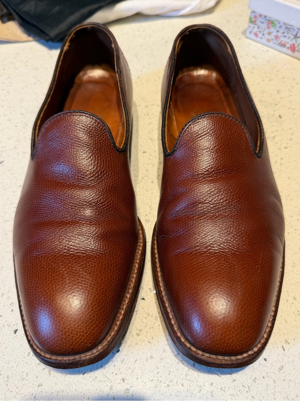 Alden Men's Brown Leather Slip-On Loafers 9114